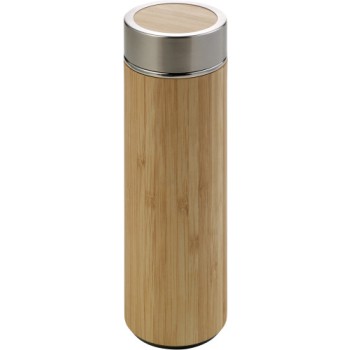 Borraccia personalizzata con logo - Thermos in e bamboo a doppia parete, capacità 420 ml Yara