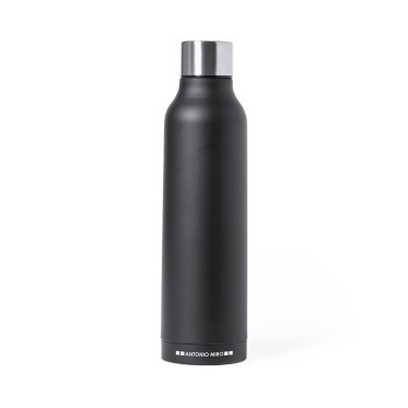 Thermos personalizzato Antonio Miro con doppia parete e finitura nera satinata