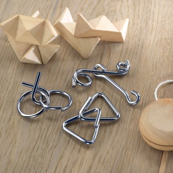 Giochi bambini personalizzati con logo - THREENATS - Set rompicapo in metallo