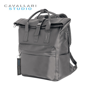 Zaino in ecopelle personalizzabile con connettore USB e fibbia in metallo