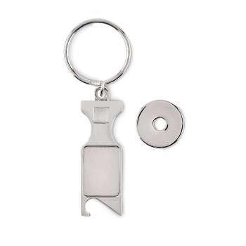 Portachiavi personalizzato con logo - gadget portachiavi aziendale - TOKEU - Portachiavi con gettone euro