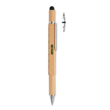 Penna personalizzata con logo  - TOOLBAM - Penna livella in bamboo