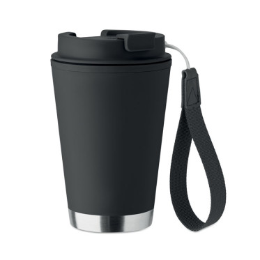 Bicchiere a doppio strato 300 ml con cinturino in RPET