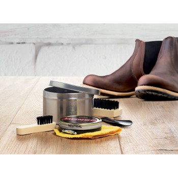 Kit pulizia scarpe personalizzati con logo - TORTON - Set pulizia scarpe 5 pezzi