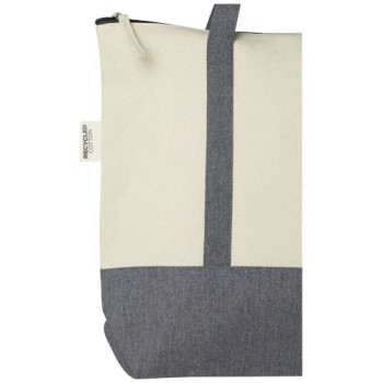 Shopper per fiere, eventi personalizzate con logo - Tote bag in cotone riciclato da 320 g/m² con zip Repose - 10L