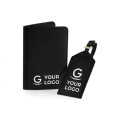Travel set personalizzabile Bag Base in ecopelle con rifiniture dorate