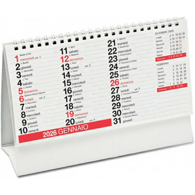 Traveller da tavolo personalizzabile con spirale e 13 fogli staccabili