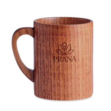Tazza in legno di quercia integrale 280 ml personalizzabile naturale