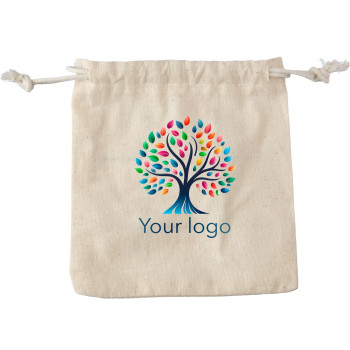 gadget ecologici con logo - Tris | Legno | Sacchetto di cotone