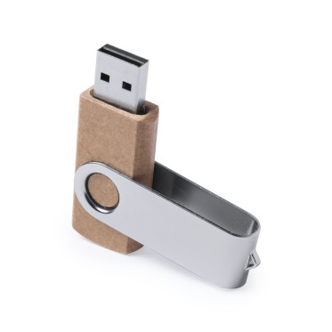 Chiave USB personalizzabile 16 GB cartone riciclato clip metallo