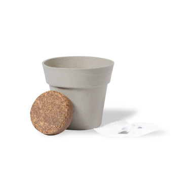 Vaso biodegradabile personalizzabile con semi di girasole e terreno natura