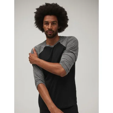 T-shirt personalizzabile Bella+Canvas maniche 3/4 raglan contrasto