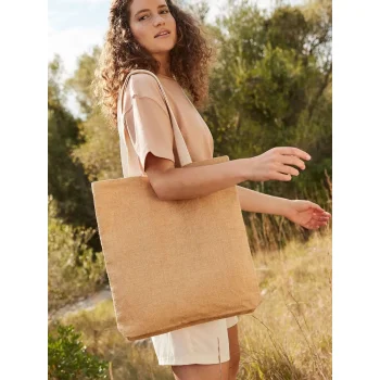 Borse shopper juta personalizzate con logo - Unlaminated Jute Tote