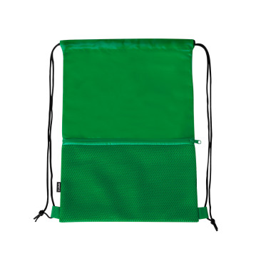 Sacchetto personalizzabile in poliestere 210D RPET con tasca frontale zip