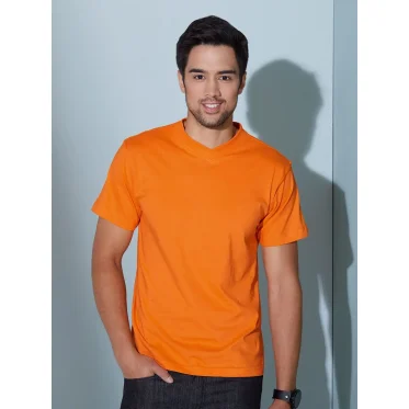 T-shirt personalizzabile daiber in cotone con collo a V elasticizzato