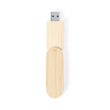 Chiavetta USB pieghevole in legno 16GB personalizzabile eco-friendly