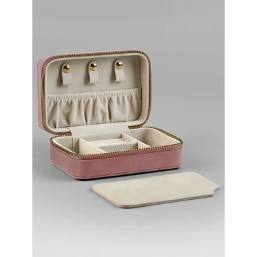 Velvet Travel Jewellery Box personalizzabile Bag Base in velluto ecologico