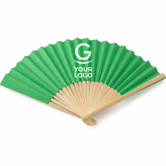 ventaglio personalizzato con logo - Ventaglio in bambù personalizzabile Impression pieghevole ecologico