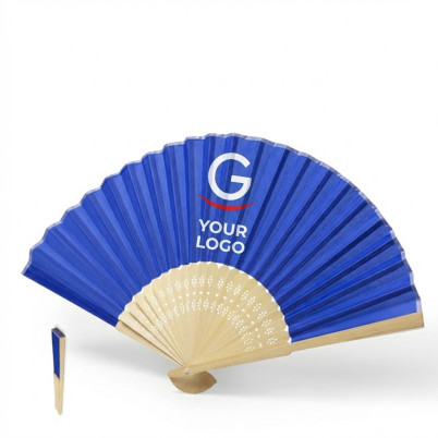 Ventaglio portatile personalizzabile con steli in bambù tessuto resistente