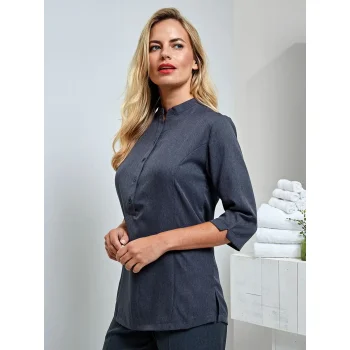 Verbena Linen Look Button Up Beauty Tunic