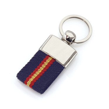 Portachiavi personalizzabile con cinturino spagnolo rinforzo argento