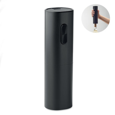 Apribottiglie elettrico personalizzabile ABS nero opaco con meccanismo automatico