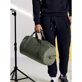 Borsone sportivo da palestra personalizzato con logo - Vintage Canvas Barrel Bag