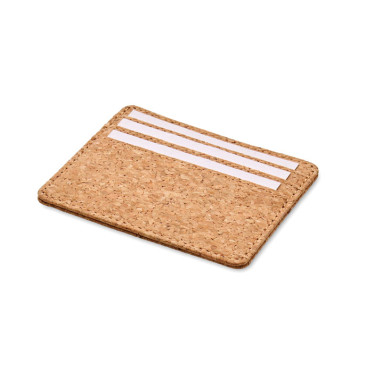 Portacarte in sughero con scomparto RFID per 3 carte