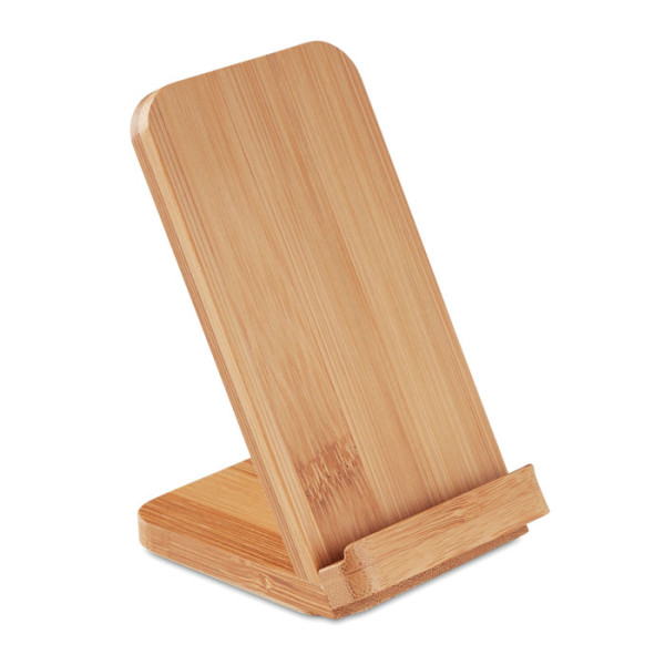 Caricatore wireless personalizzabile supporto doppia bobina bamboo