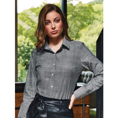 Women's Cotton Slub Chambray Long Sleeve Shirt