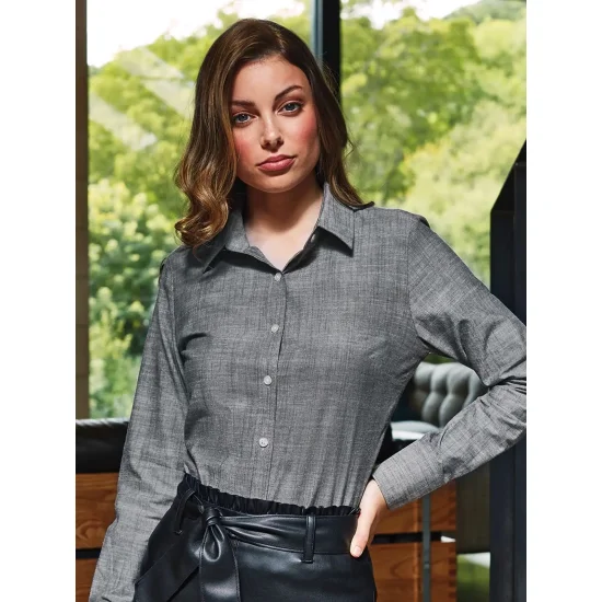 Women's Cotton Slub Chambray Long Sleeve Shirt