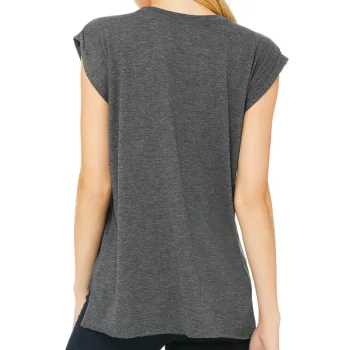 Women's Flowy Muscle Tee with Rolled Cuff