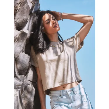 T-shirt crop oversize personalizzabile Next Level Apparel cotone ringspun