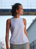 Women's High Neck Slash Armhole Vest