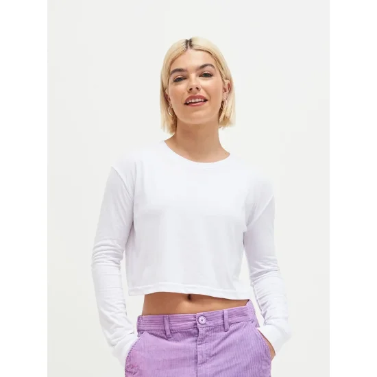 Women's Long Sleeved Cropped T