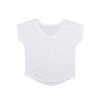 Maglietta t-shirt da donna personalizzata con logo  - Women's Loose Fit V Neck T
