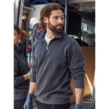 Felpa ¼ Zip personalizzabile daiber maniche set-in interno felpato