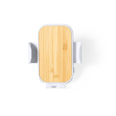 Supporto caricatore da auto wireless personalizzabile in bambù e ABS