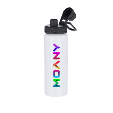 Contenitore personalizzabile 800 ml bianco con manico in silicone
