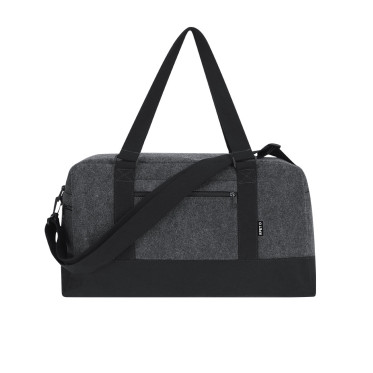 Borsa in feltro RPET personalizzabile base nera tracolla regolabile