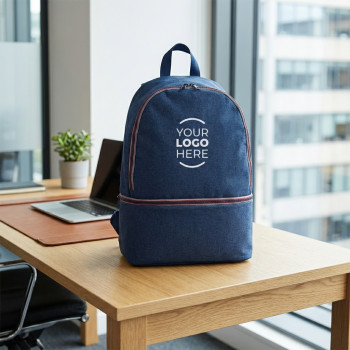 zainetto personalizzato - Zainetto personalizzabile in poliestere resistente 300D con tasca frontale capiente