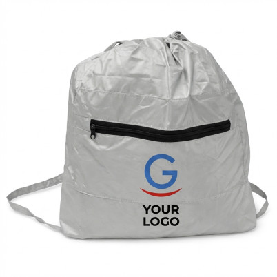 Zainetto personalizzabile nylon silver con tracolla regolabile e tasca interna