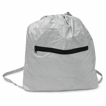 zainetto personalizzato - Zainetto personalizzabile nylon silver con tracolla regolabile e tasca interna