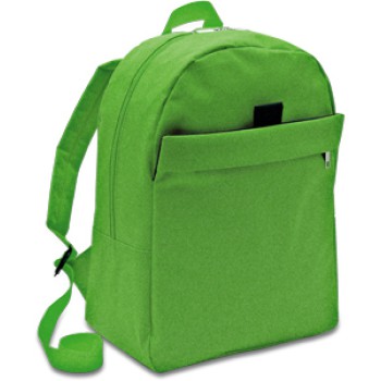 zainetto personalizzato - Zainetto sportivo in poliestere, ampia tasca con cerniera a doppio cursore, tasca frontale con velcro, tasca davanti con cerniera. Confezione in polybag.