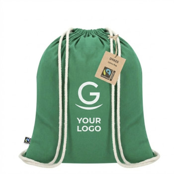 Zaini con lacci personalizzati con logo - Zaino a corda personalizzabile cotone Fairtrade resistente fino a 9 kg