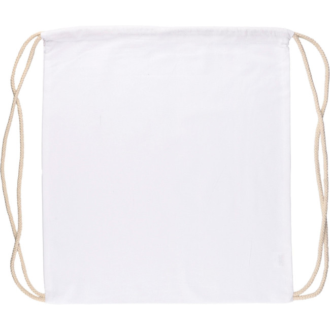 Zaini con lacci personalizzati con logo - Zaino a sacca con coulisse in cotone 140 g/m² Bridget