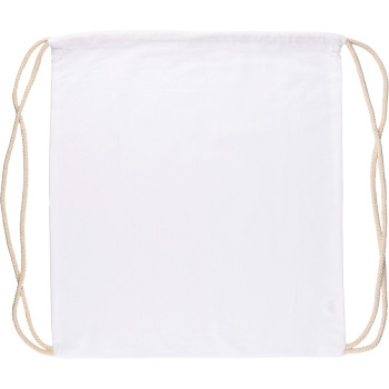 Zaini con lacci personalizzati con logo - Zaino a sacca con coulisse in cotone Oeko-Tex 140 g/m2 Bridget