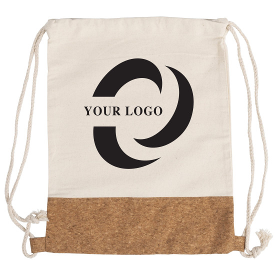 Zaino a sacca in cotone con base in sughero Tianna