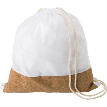 Zaini con lacci personalizzati con logo - Zaino a sacca rPET con base in sughero Elodie