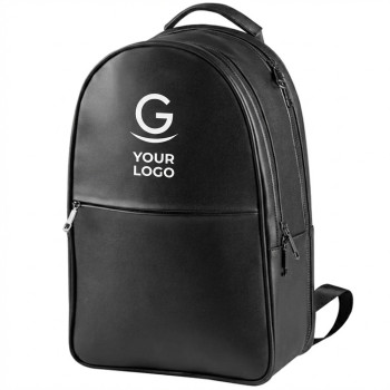 Zaini Antitaccheggio personalizzati con logo - Zaino in ecopelle personalizzabile doppio scomparto con tasca antitaccheggio